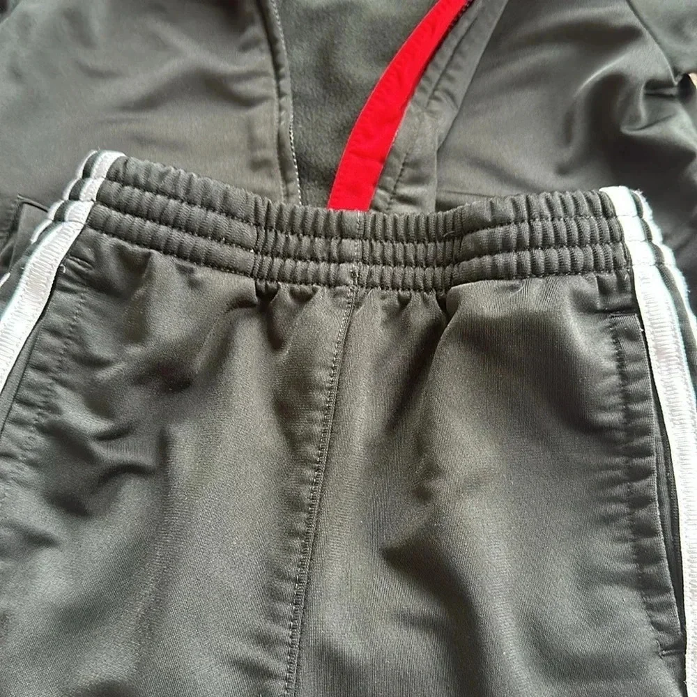 Adidas jogger set black and red size 5